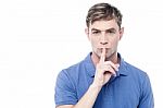 Silence Gesture, Shhhhh! Stock Photo