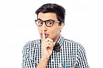 Silence Gesture, Shhhhh! Stock Photo