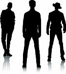 Silhouette Fashion Men Stock Photo