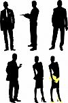 Silhouettes Business people Stock Photo