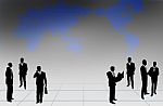 Silhouettes Of Business People Stock Photo