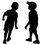 Silhouettes Of Fashion Boys Stock Photo