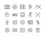 Simple Set Of Camera  Thin Line Icons Stock Photo