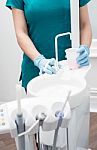 Sink At A Dental Clinic Stock Photo