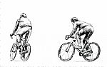 Sketch Of Cyclist Riding Fixed Gear Bicycle On Street Stock Photo