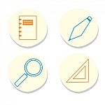 Sketchy Study Icons Stock Photo