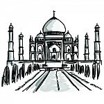 Sketchy Taj Mahal Stock Photo