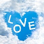 Sky Heart Shaped By Cloud Stock Photo