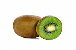 Slice Kiwi Fruit Isolated On A White Background Stock Photo