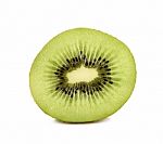 Slice Of Kiwi Isolated On White Background Stock Photo