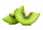 Slice Of Kiwi Isolated On White Background Stock Photo