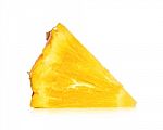 Slice Of Pineapple Isolated Stock Photo