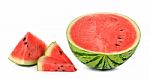 Slice Watermelon Isolated On The White Background Stock Photo