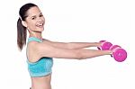 Slim Young Lady Enjoying Workout Stock Photo