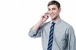 Smart Executive Talking In His Mobile Phone Stock Photo