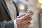 Smartphone - Mobile Cell Phone In Hand Stock Photo