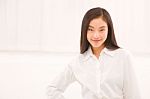 Smiling Asian Businesswoman Stock Photo