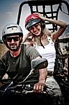 Smiling ATV Racers Stock Photo