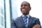 Smiling Black Businessman At Outdoors Stock Photo