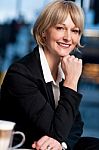 Smiling Business Woman Posing In Style Stock Photo