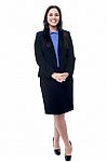 Smiling Business Woman Standing Stock Photo