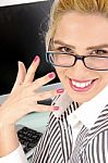 Smiling Businesswoman Stock Photo