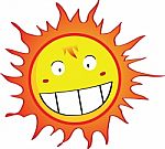 Smiling Cartoon Sun Stock Photo