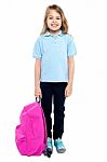 Smiling Child Ready To Attend School Stock Photo