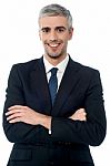 Smiling Confident Mature Businessman Stock Photo