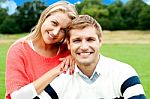 Smiling Couples In Outdoor Stock Photo