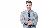 Smiling Crossed Arms Corporate Executive Stock Photo