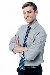 Smiling Crossed Arms Corporate Executive Stock Photo