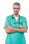 Smiling Doctor With Stethoscope Stock Photo