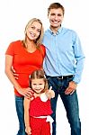 Smiling Family On A White Background Stock Photo