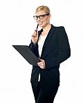 Smiling Female Business Executive Stock Photo