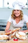 Smiling Female Chef Stock Photo