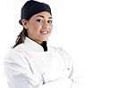 Smiling Female Chef Stock Photo