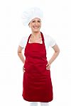 Smiling Female Cook Standing  Stock Photo