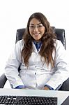 Smiling Female Young Doctor Stock Photo