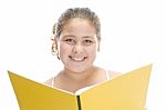 Smiling Girl With notebook Stock Photo