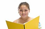 Smiling Girl With notebook Stock Photo