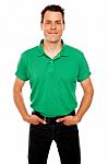 Smiling Guy With Hands In Pocket Stock Photo