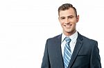 Smiling Handsome Businessman Stock Photo