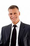 Smiling Handsome Businessman Stock Photo