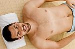 Smiling Male At Spa Stock Photo