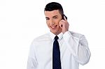 Smiling Manager Communicating With Client Stock Photo