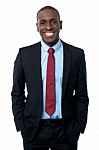 Smiling Modern African Businessman Stock Photo