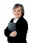 Smiling Old Businesswoman Stock Photo