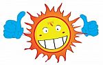 Smiling Sun Cartoon Stock Photo