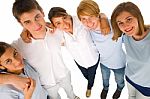 Smiling Teenagers Standing Stock Photo